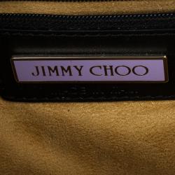 مملوكة مسبقًا Jimmy Choo Black Leather and Python Cassie Shoulder Bag