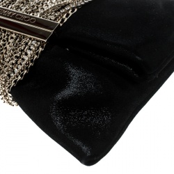 Pre Owned Jimmy Choo Black Shimmering Leather Chandra Clutch