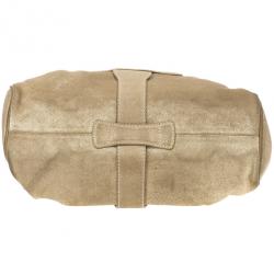 Pre Owned Jimmy Choo Metallic Gold Suede Ramona Tote Bag