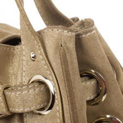 Pre Owned Jimmy Choo Metallic Gold Suede Ramona Tote Bag