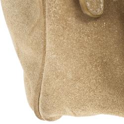 Pre Owned Jimmy Choo Metallic Gold Suede Ramona Tote Bag