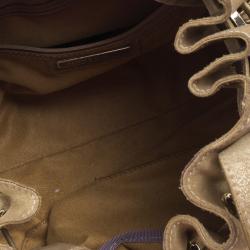 Pre Owned Jimmy Choo Metallic Gold Suede Ramona Tote Bag