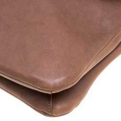 Jimmy Choo Brown Leather Ziad Foldover Messenger Bag