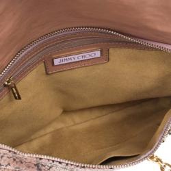 Pre Owned Jimmy Choo Pink Snakeskin Brix Convertible Clutch