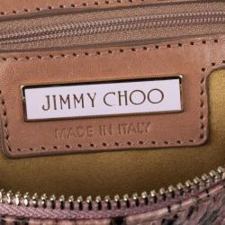Pre Owned Jimmy Choo Pink Snakeskin Brix Convertible Clutch