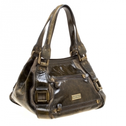 Pre Owned حقيبة يد جيمي تشو ميهيلا جلد ميتالك