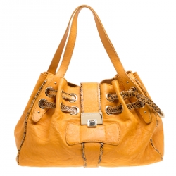 Jimmy Choo Tan Leather and Snakeskin Ramona Tote