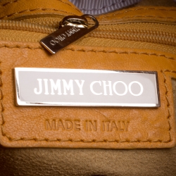 Jimmy Choo Tan Leather and Snakeskin Ramona Tote