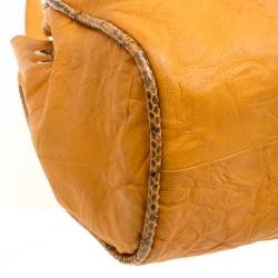 Jimmy Choo Tan Leather and Snakeskin Ramona Tote