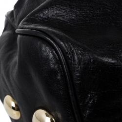 Pre Owned Jimmy Choo Black Leather Riki Shoulder Bag