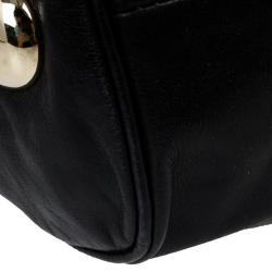 Pre Owned Jimmy Choo Black Leather Riki Shoulder Bag