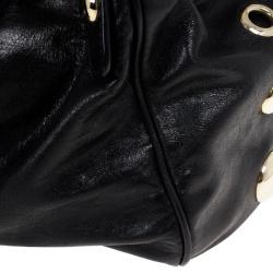 Pre Owned Jimmy Choo Black Leather Riki Shoulder Bag