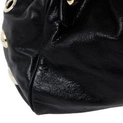 Pre Owned Jimmy Choo Black Leather Riki Shoulder Bag