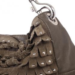 مملوكة مسبقًا حقيبة جيمي تشو مرصعة سويدي كبيرة سكاي