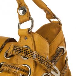 Pre Owned Jimmy Choo 'Ramona' Biker Leather and Snakeskin Hobo