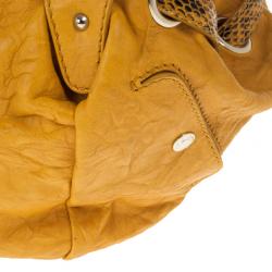 Pre Owned Jimmy Choo 'Ramona' Biker Leather and Snakeskin Hobo