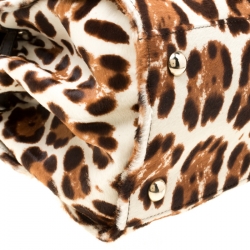 Jimmy Choo Dark Brown Leopard Print Calf Hair Rosalie Top Handle