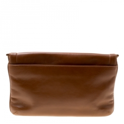 Pre Owned Jimmy Choo Brown Leather Jasmine Clutch