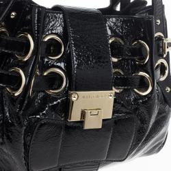 Pre Owned Jimmy Choo Crackle Patent Leather Medium 'Riki' Hobo Handbag