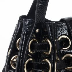 Pre Owned Jimmy Choo Crackle Patent Leather Medium 'Riki' Hobo Handbag