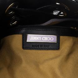 Pre Owned Jimmy Choo Crackle Patent Leather Medium 'Riki' Hobo Handbag