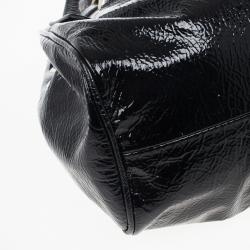 Pre Owned Jimmy Choo Crackle Patent Leather Medium 'Riki' Hobo Handbag