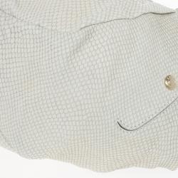 Pre Owned Jimmy Choo White 'Ramona' Python Leather Satchel