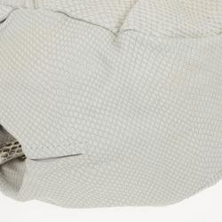 Pre Owned Jimmy Choo White 'Ramona' Python Leather Satchel