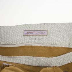 Pre Owned Jimmy Choo White 'Ramona' Python Leather Satchel