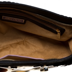 مملوكة مسبقًا Jimmy Choo Black/White Zebra Print Calfhair Clutch