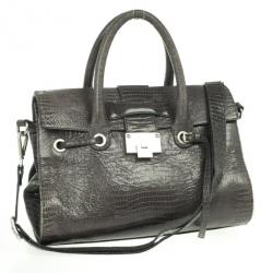 Pre Owned Jimmy Choo Rosalie Lizard Print Convertible Satchel