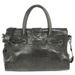 Pre Owned Jimmy Choo Rosalie Lizard Print Convertible Satchel
