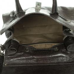 Pre Owned Jimmy Choo Rosalie Lizard Print Convertible Satchel