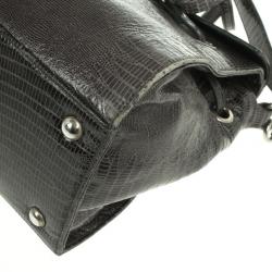 Pre Owned Jimmy Choo Rosalie Lizard Print Convertible Satchel