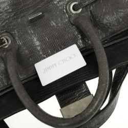 Pre Owned Jimmy Choo Rosalie Lizard Print Convertible Satchel