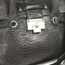 Pre Owned Jimmy Choo Rosalie Lizard Print Convertible Satchel