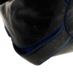 مملوكة مسبقًا حقيبة يد جيمي تشو ماهالا جلد أزرق/أسود وسويدي