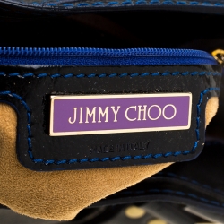 مملوكة مسبقًا حقيبة يد جيمي تشو ماهالا جلد أزرق/أسود وسويدي