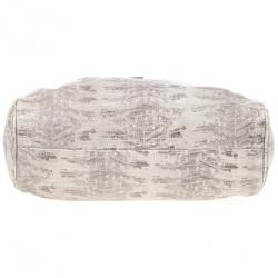 Pre Owned Jimmy Choo Grey Lizard Embossed Biker Ramona Tote 
