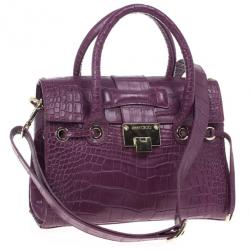 Pre Owned Jimmy Choo Small Rosalie Crocodile-Embossed Satchel