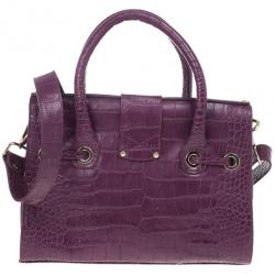 Pre Owned Jimmy Choo Small Rosalie Crocodile-Embossed Satchel