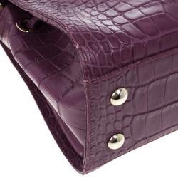 Pre Owned Jimmy Choo Small Rosalie Crocodile-Embossed Satchel