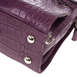Pre Owned Jimmy Choo Small Rosalie Crocodile-Embossed Satchel