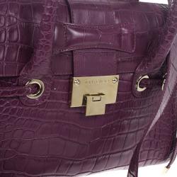 Pre Owned Jimmy Choo Small Rosalie Crocodile-Embossed Satchel
