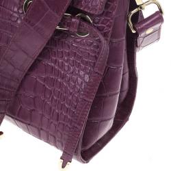 Pre Owned Jimmy Choo Small Rosalie Crocodile-Embossed Satchel