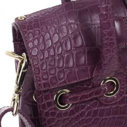 Pre Owned Jimmy Choo Small Rosalie Crocodile-Embossed Satchel
