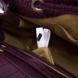 Pre Owned Jimmy Choo Small Rosalie Crocodile-Embossed Satchel