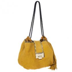 مملوكة مسبقًا Jimmy Choo Beige Leather &amp; Python Riki Hobo