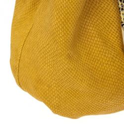 مملوكة مسبقًا Jimmy Choo Beige Leather &amp; Python Riki Hobo