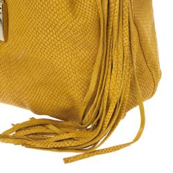 مملوكة مسبقًا Jimmy Choo Beige Leather &amp; Python Riki Hobo